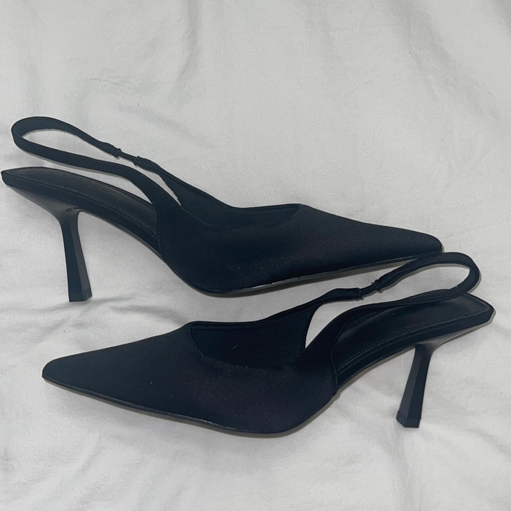 Black sling back heels - size 7